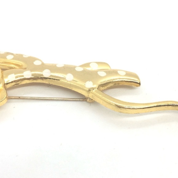 3/$30 VINTAGE MONET DOG BROOCH SPOT POLKA DOT MCM MID CENTURY MODERN GOLD TONE - Picture 9 of 17